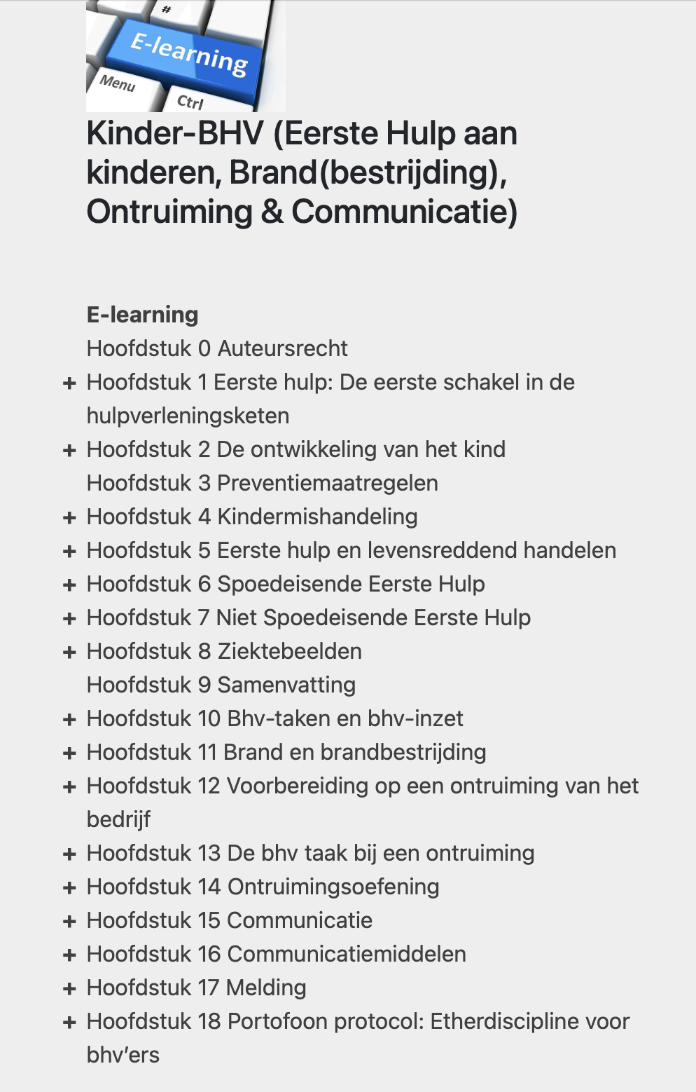 Kinder-BHV (Eerste Hulp, Brand(bestrijding), Ontruiming & Communicatie)