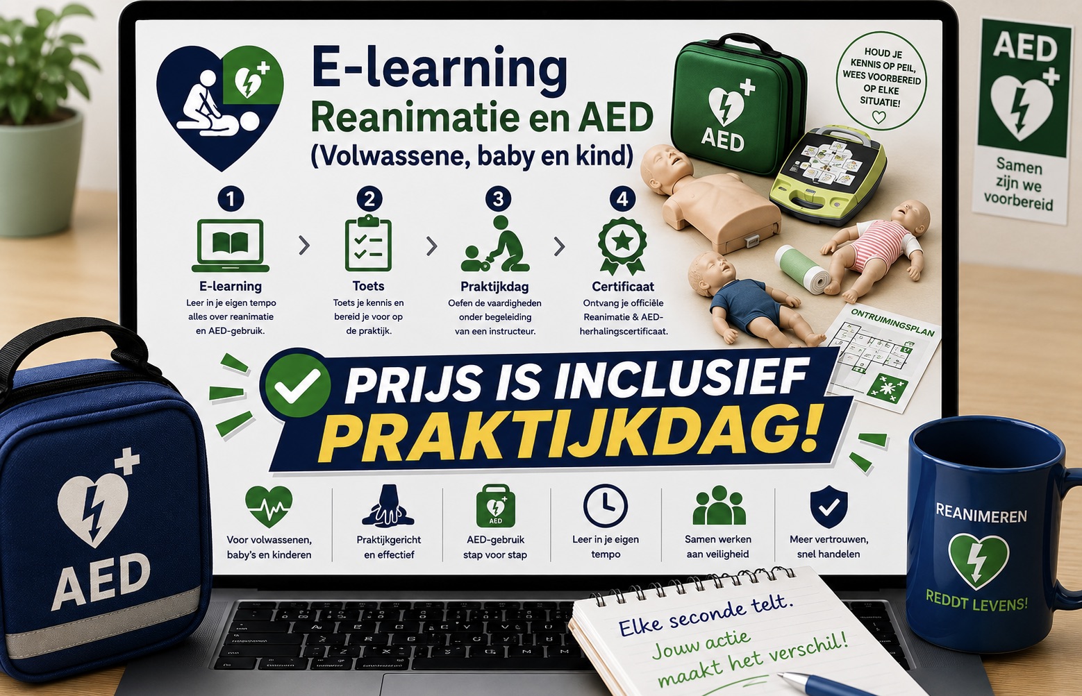 11. E-learning Reanimatie en AED (Volwassene, baby en kind)